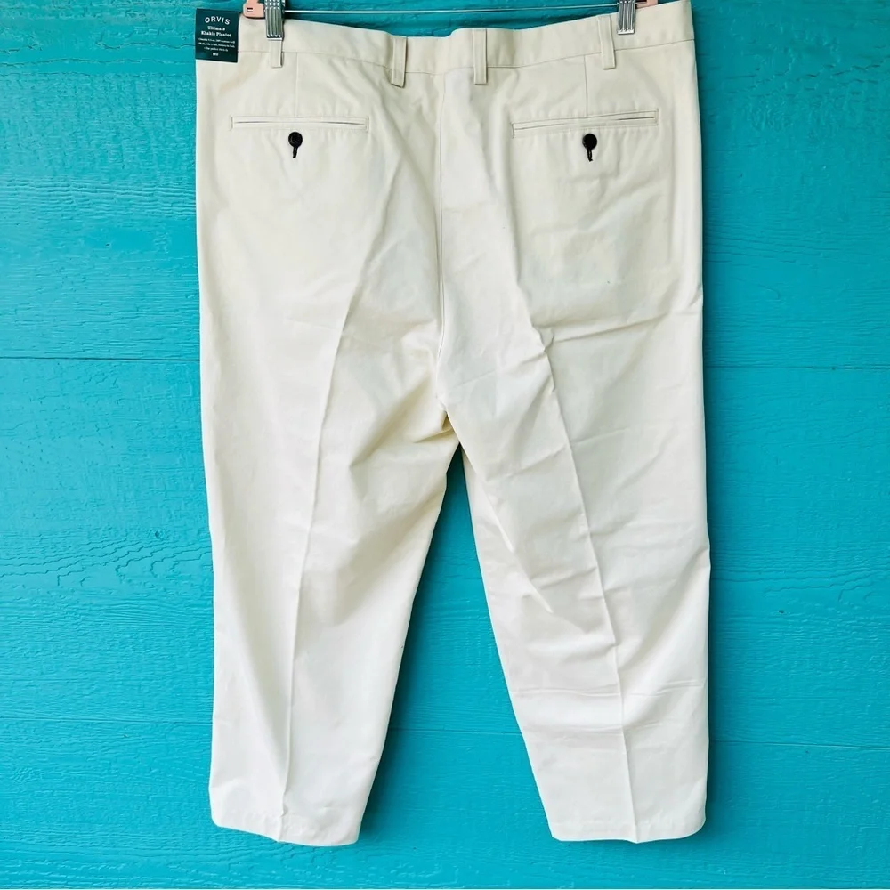 ORVIS ULTIMATE PLEATED FRONT KHAKIS SIZE 42x 30 NWT